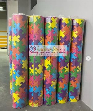 Puzzle Desenli Mineflo PVC Yer Döşemesi