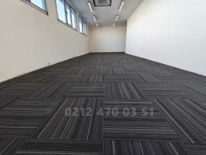 Roma & Spring Karo Halı – Modern Çizgili Ofis Karo Halısı
